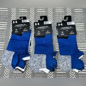 Lot of 3 - $25 Under Armour UA Armourdry Run Cushioned No Show Tab Socks 3 Pairs